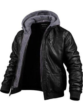 Men's Faux Leather Jacket Motorcycle Jacket Waterproof Windproof PU Moto